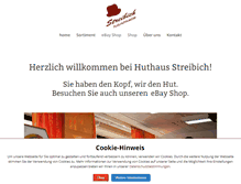 Tablet Screenshot of huthaus-streibich.de